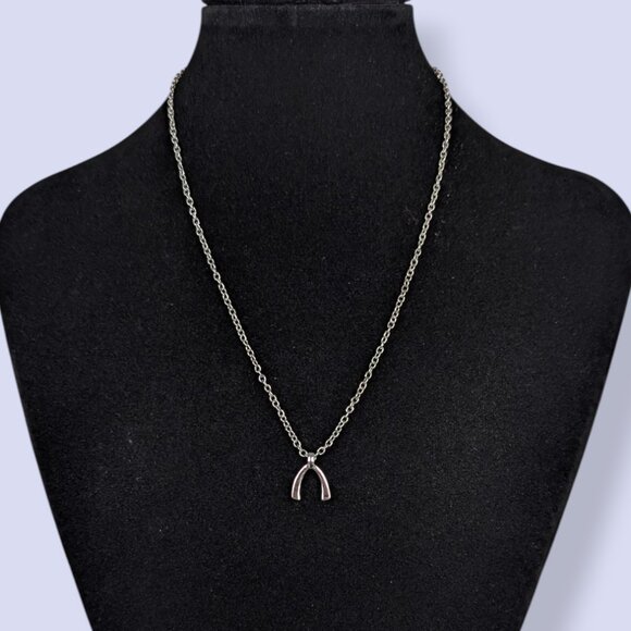 Jewelry - (2/$20) Metal Wishbone Pendant Necklace